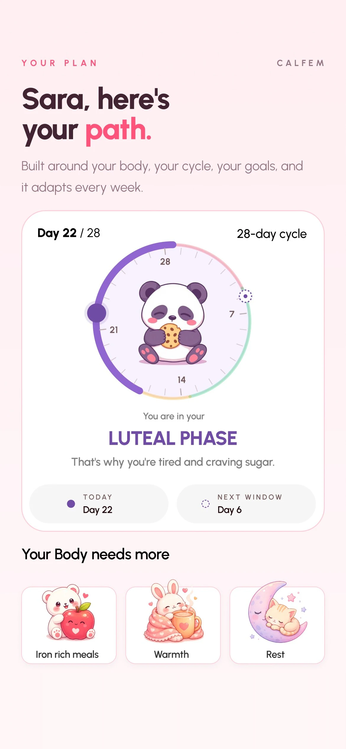Her plan in the luteal phase