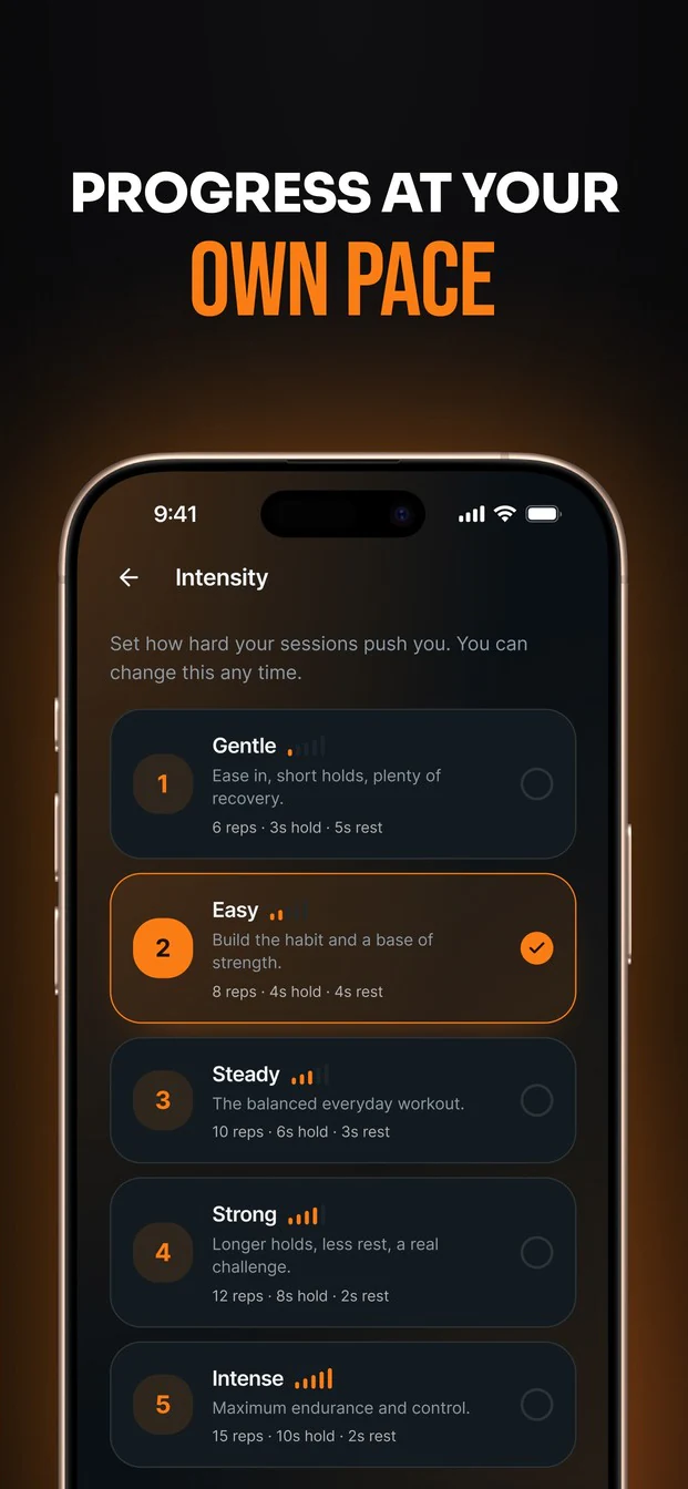 Performax App Store screenshot: progress at your own pace